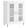 vidaXL Aparador de madera contrachapada blanco brillante 69,5x34x90 cm