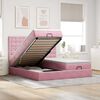vidaXL Estructura de cama otomana colchones terciopelo rosa 200x200cm