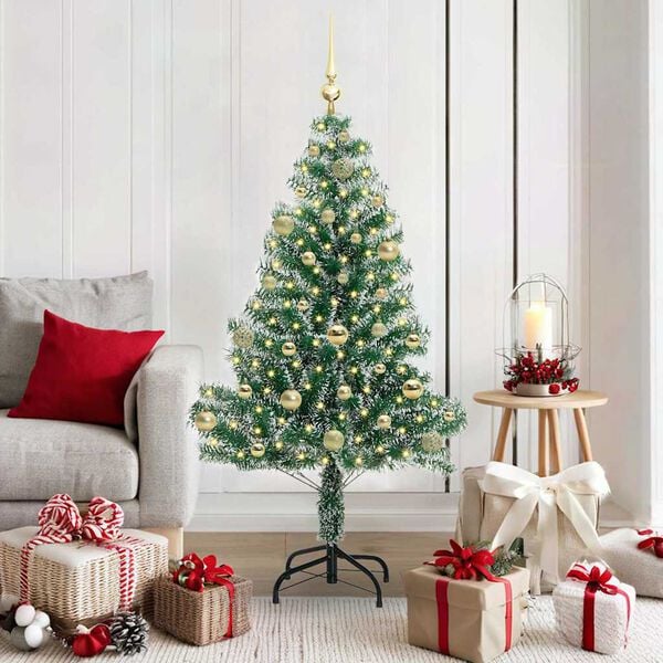 vidaXL &Aacute;rbol de Navidad Artificial Nevado con Luz LED Verde y 150 cm