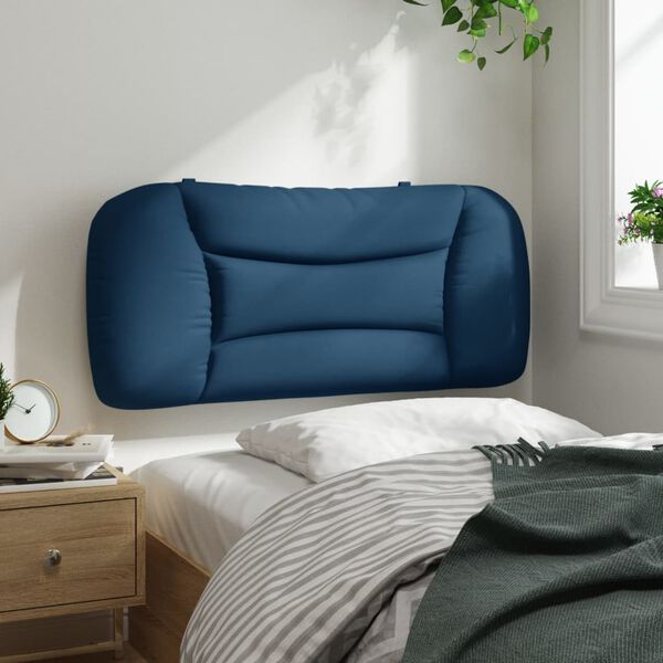 vidaXL Cabecero de cama acolchado Hvar tela azul 90 cm