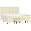 vidaXL Cama box spring con colch&oacute;n cuero sint&eacute;tico crema 200x200 cm