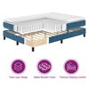 vidaXL Cama tipo Box Spring Azul Oscuro 200 x 180 cm Poli&eacute;ster
