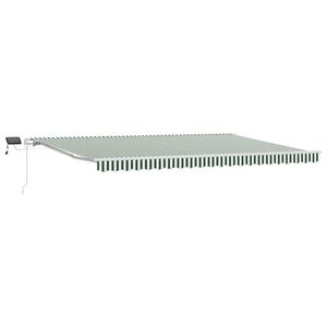 vidaXL Toldo retr&aacute;ctil Verde y blanco 500 x 350 cm Tela y Aluminio
