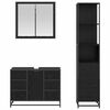 vidaXL Juego de muebles de ba&ntilde;o 3 pcs Roble Negro Madera contrachapada