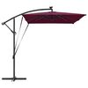 vidaXL Parasol de cantilever tipo plátano Rojo burdeos