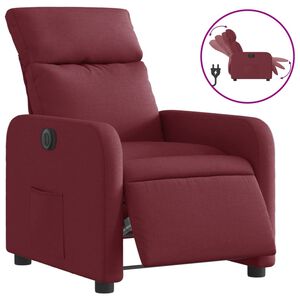 vidaXL Sill&oacute;n reclinable el&eacute;ctrico tela rojo tinto