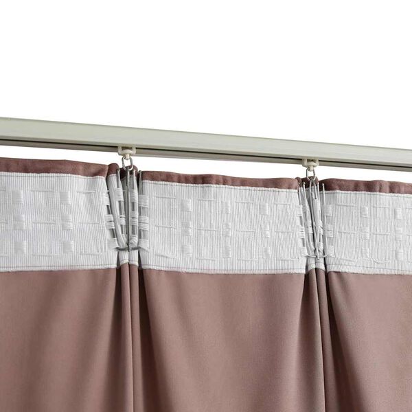 vidaXL Cortinas opacas ganchos 2 pzas terciopelo rosa viejo 140x245 cm