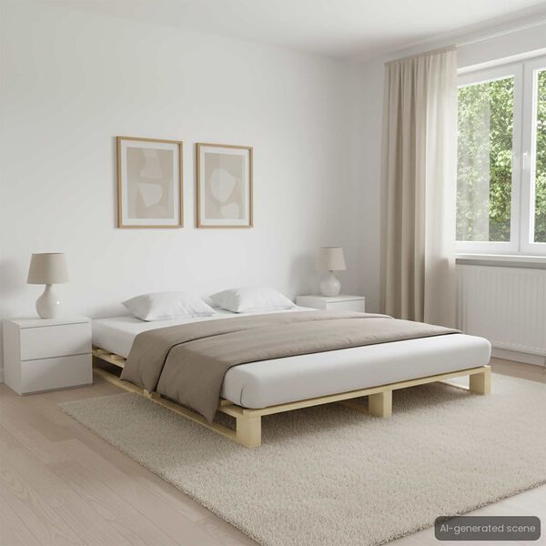 vidaXL Estructura cama palets sin colch&oacute;n madera maciza pino 140x200cm