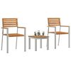 vidaXL Conjunto de Comedor de Jard&iacute;n 3 pcs Madera de teca maciza