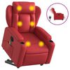 vidaXL Sill&oacute;n de majaje elevable el&eacute;ctrico cuero artificial rojo
