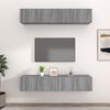 vidaXL Muebles TV 4 uds madera contrachapada gris Sonoma 80x30x30 cm
