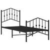 vidaXL Estructura cama sin colchón con estribo metal negro 75x190 cm