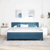 vidaXL Cama Box Spring LED con LED Azul Oscuro 180 x 200 cm Terciopelo