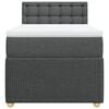 vidaXL Cama box spring con colch&oacute;n tela gris oscuro 90x190 cm