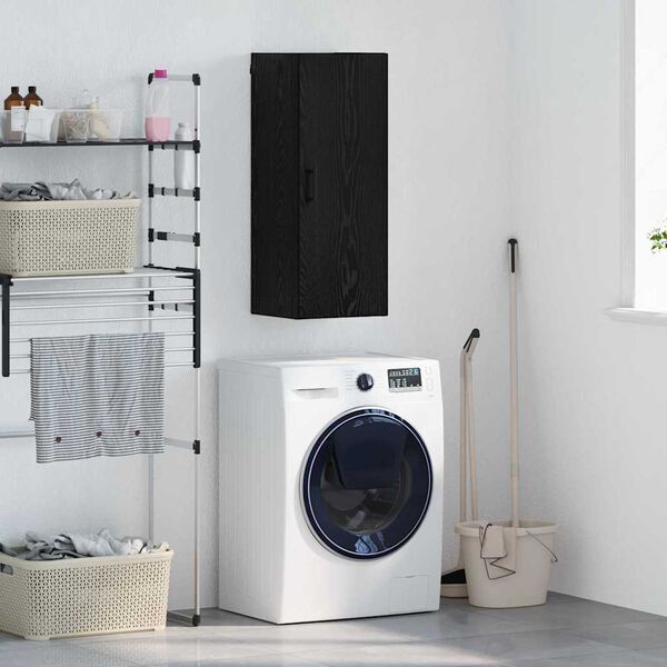 vidaXL Armario de pared Roble Negro 34,5 x 34 x 90 cm