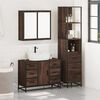 vidaXL Set de muebles baño 3 pzas madera contrachapada roble marrón