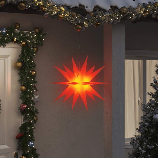 vidaXL L&aacute;mpara de Navidad con LED plegable roja 57 cm