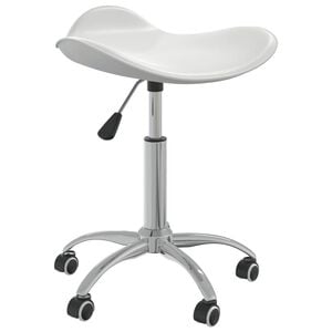 vidaXL Taburete de sal&oacute;n de belleza de cuero sint&eacute;tico blanco