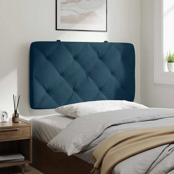 vidaXL Cabecero de cama acolchado terciopelo azul 80 cm