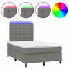 vidaXL Cama box spring con colch&oacute;n y LED tela gris oscuro 120x200 cm