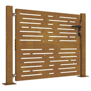 vidaXL Puerta de jard&iacute;n 100x100 cm de acero corten con dise&ntilde;o cuadrado