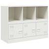 vidaXL Aparador de acero blanco 99x39x73 cm