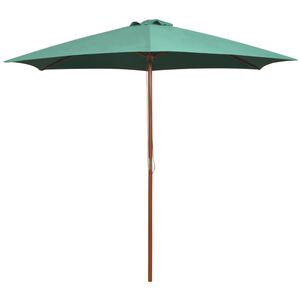 vidaXL Sombrilla con palo de madera verde 270x270 cm