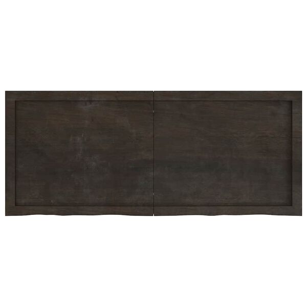 vidaXL Tablero mesa madera roble tratada marrón oscuro 120x50x(2-4) cm