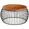 vidaXL Mesa de centro de madera maciza reciclada Ø68 cm