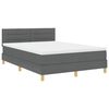 vidaXL Cama tipo Box Spring con colch&oacute;n Gris oscuro 140 x 190 cm tela