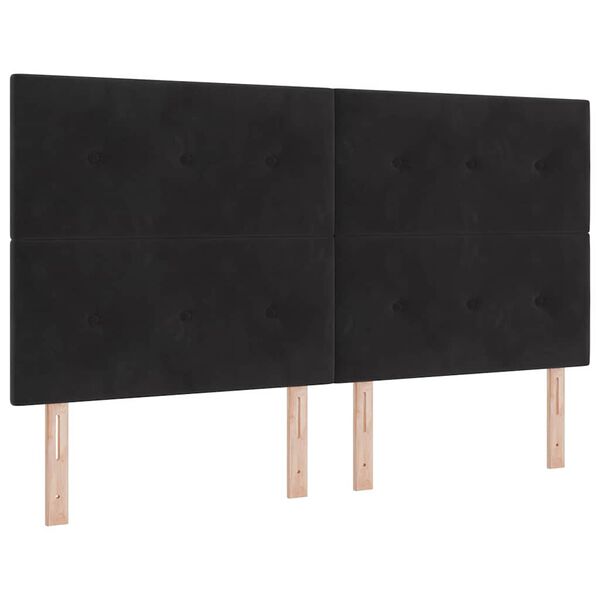 vidaXL Cama tipo Box Spring con colch&oacute;n Negro 180 x 200 cm tela