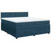 vidaXL Cama box spring con colch&oacute;n terciopelo azul 200x200 cm
