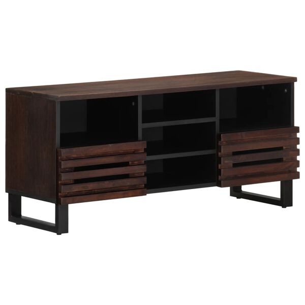 vidaXL Mueble de TV madera maciza mango marr&oacute;n 100x34x46 cm