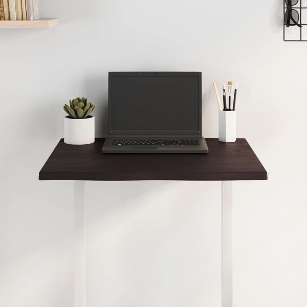 vidaXL Tablero mesa madera tratada roble borde vivo marrón 60x40x2 cm