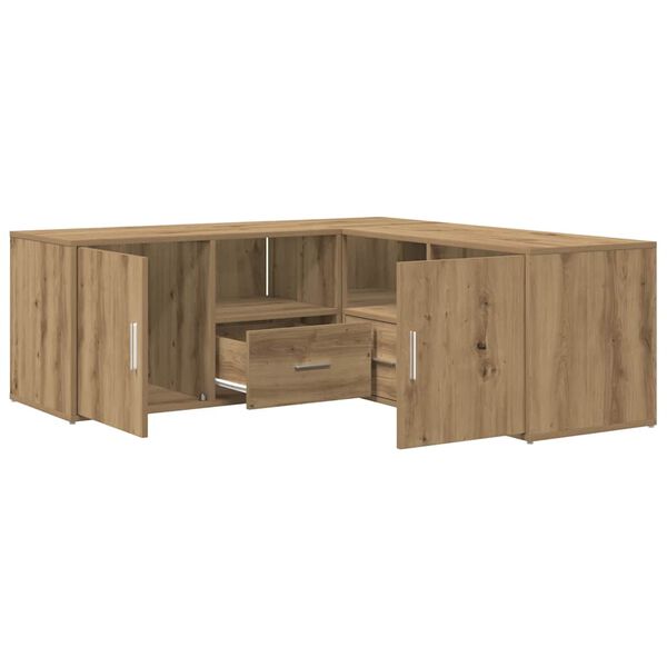 vidaXL Mueble de esquina madera ingenier&iacute;a roble artisian 200x40x45 cm