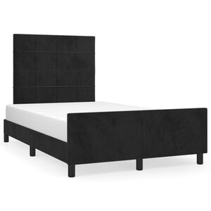 vidaXL Estructura de cama sin colch&oacute;n terciopelo negro 120x200 cm