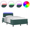 vidaXL Cama Box Spring LED Verde oscuro 120 x 200 cm Terciopelo