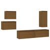vidaXL Muebles para TV 5 piezas madera maciza de pino marr&oacute;n miel