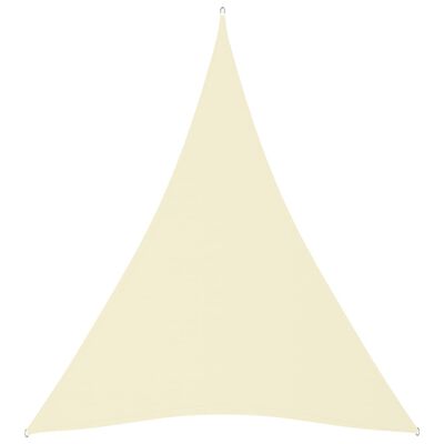 vidaXL Toldo de vela triangular tela Oxford color crema 3x4x4 m
