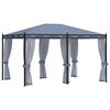 vidaXL Cenador con pantallas de malla acero gris antracita 3x4 m
