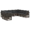 vidaXL Conjunto de sof&aacute;s de jard&iacute;n 10 uds. Gris rat&aacute;n sint&eacute;tico