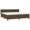vidaXL Cama box spring con colch&oacute;n tela marr&oacute;n oscuro 200x200 cm