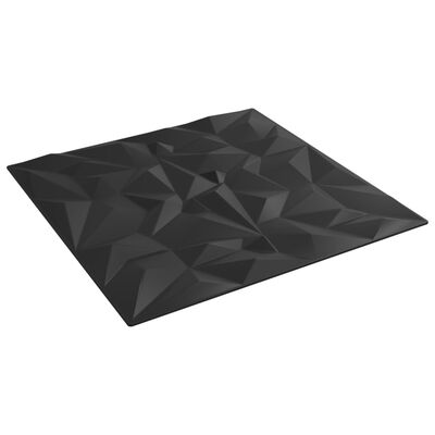 vidaXL Paneles de pared 12 uds XPS amatista negro 50x50 cm 3 m²