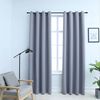 vidaXL Cortinas opacas con anillas de metal 2 pzs gris 140x175 cm