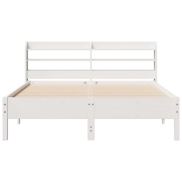 vidaXL Estructura de cama sin colch&oacute;n madera maciza de pino 160x200 cm