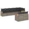 vidaXL Set de sof&aacute;s de jard&iacute;n 8 pzas y cojines rat&aacute;n sint&eacute;tico gris