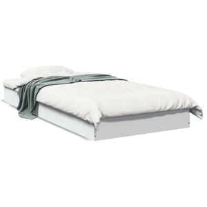 vidaXL Estructura de cama madera de ingenier&iacute;a blanca 75x190 cm