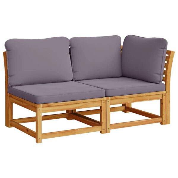 vidaXL Set de muebles de jard&iacute;n 2 piezas con cojines madera acacia