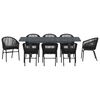 vidaXL Conjunto de Comedor de Jardín 9 pcs Negro Poliratán