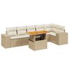 vidaXL Set sof&aacute;s de jard&iacute;n 7 piezas y cojines rat&aacute;n sint&eacute;tico beige